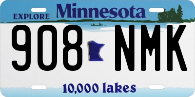MN license plate 908NMK