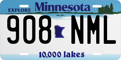 MN license plate 908NML