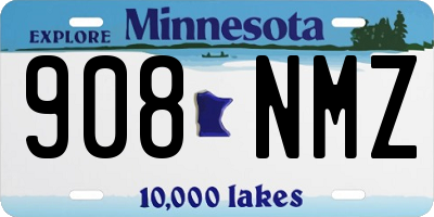 MN license plate 908NMZ