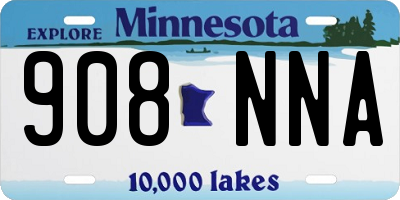 MN license plate 908NNA