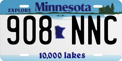 MN license plate 908NNC