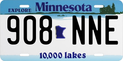 MN license plate 908NNE