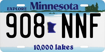 MN license plate 908NNF