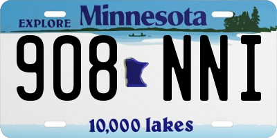 MN license plate 908NNI