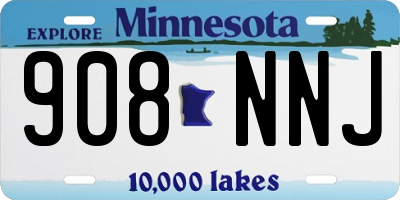MN license plate 908NNJ