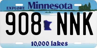 MN license plate 908NNK