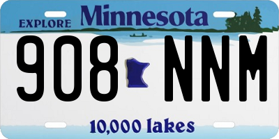 MN license plate 908NNM