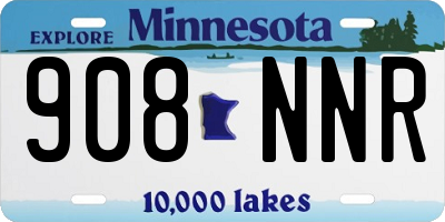 MN license plate 908NNR