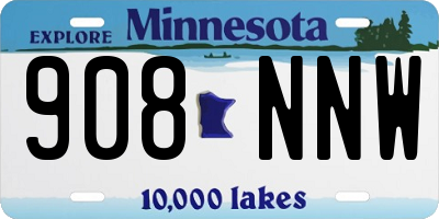 MN license plate 908NNW