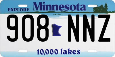 MN license plate 908NNZ