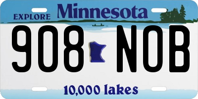 MN license plate 908NOB