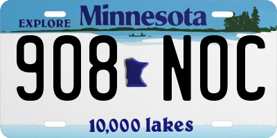 MN license plate 908NOC