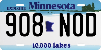 MN license plate 908NOD