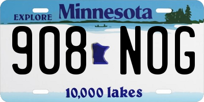 MN license plate 908NOG