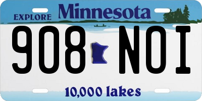 MN license plate 908NOI