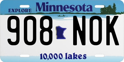 MN license plate 908NOK