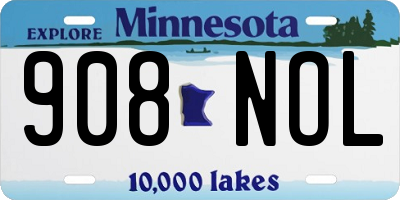 MN license plate 908NOL