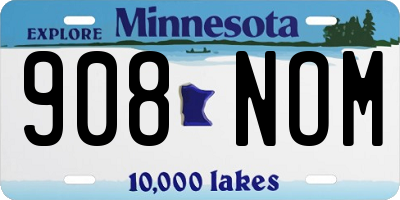 MN license plate 908NOM