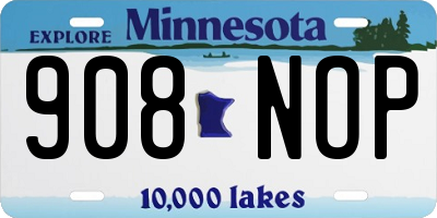 MN license plate 908NOP
