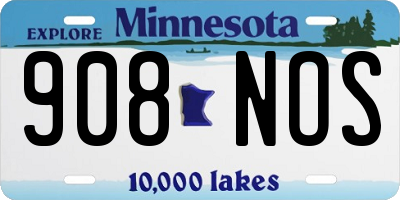 MN license plate 908NOS