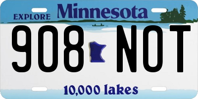 MN license plate 908NOT
