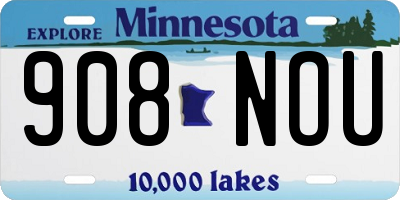 MN license plate 908NOU