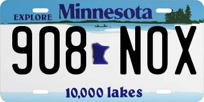 MN license plate 908NOX