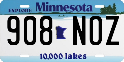 MN license plate 908NOZ