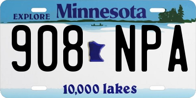 MN license plate 908NPA