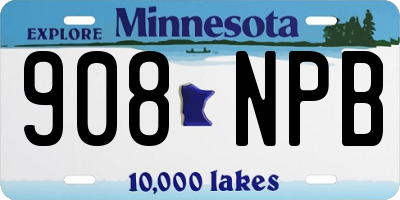 MN license plate 908NPB