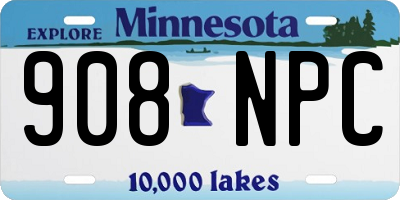 MN license plate 908NPC
