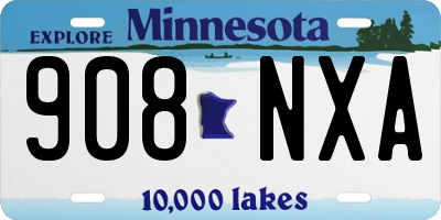 MN license plate 908NXA