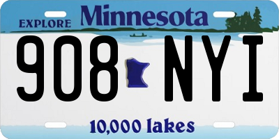 MN license plate 908NYI