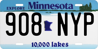 MN license plate 908NYP