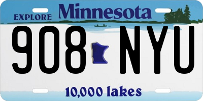 MN license plate 908NYU