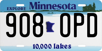 MN license plate 908OPD