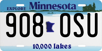 MN license plate 908OSU