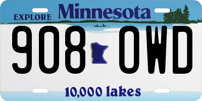 MN license plate 908OWD