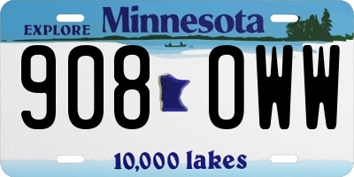 MN license plate 908OWW