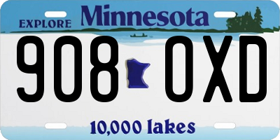 MN license plate 908OXD