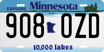 MN license plate 908OZD