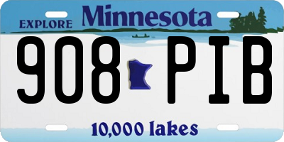 MN license plate 908PIB