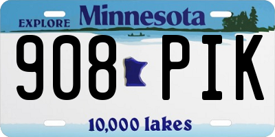 MN license plate 908PIK