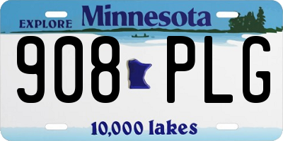 MN license plate 908PLG