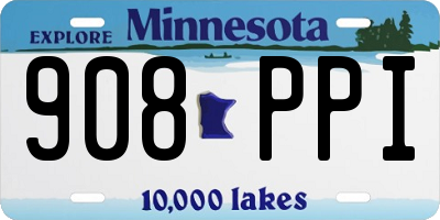 MN license plate 908PPI