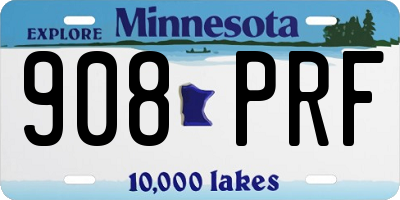 MN license plate 908PRF