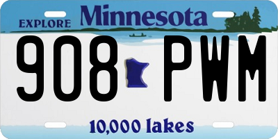 MN license plate 908PWM