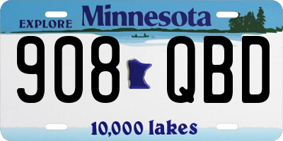 MN license plate 908QBD