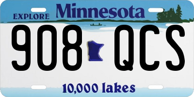 MN license plate 908QCS