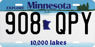 MN license plate 908QPY